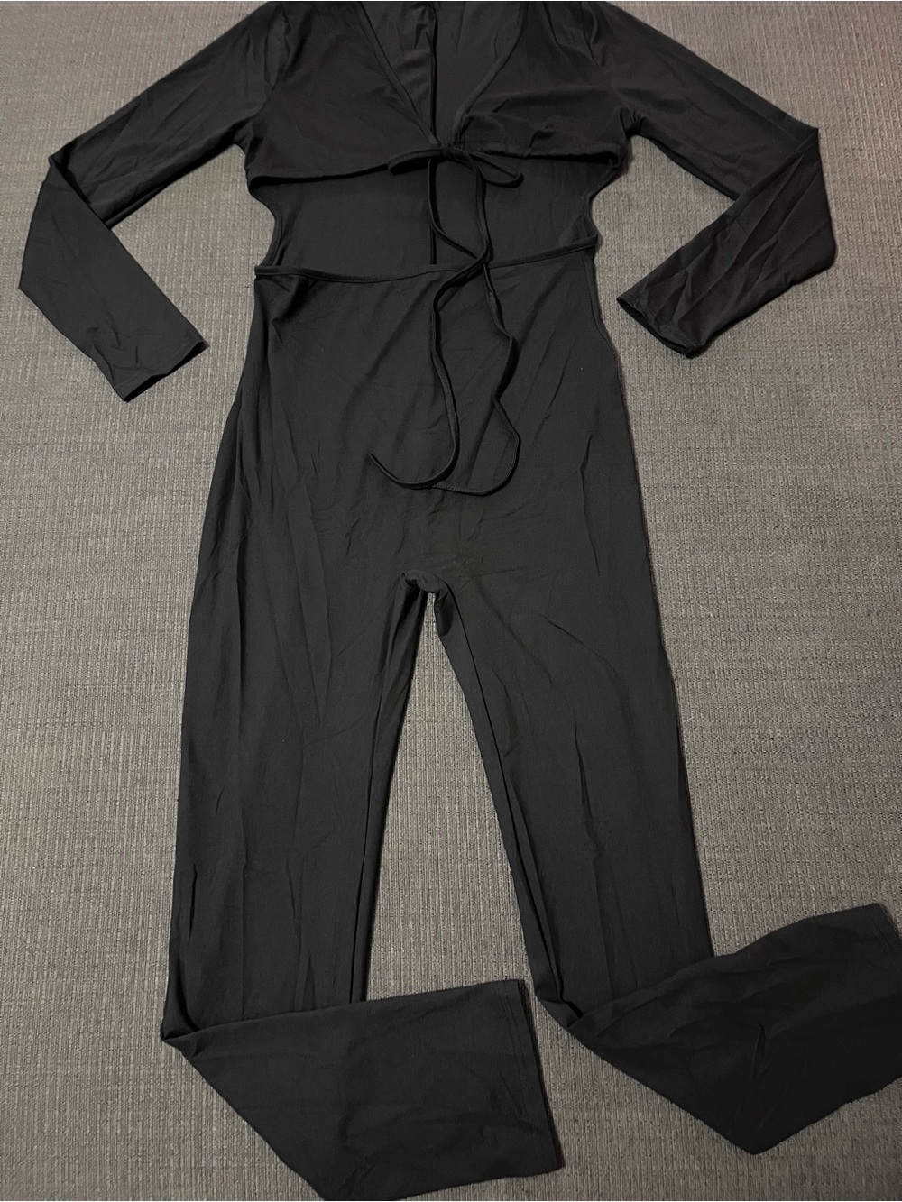 Black Women's Long-Sleeve Jumpsuit